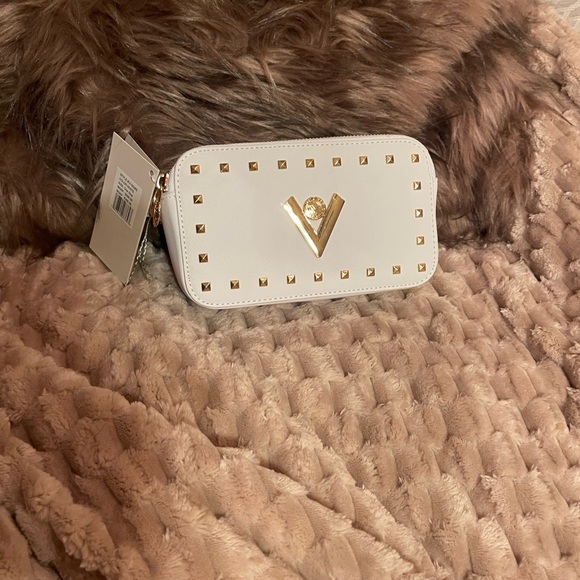 Valentina Handbags - White and Gold Studded Women's Clutch